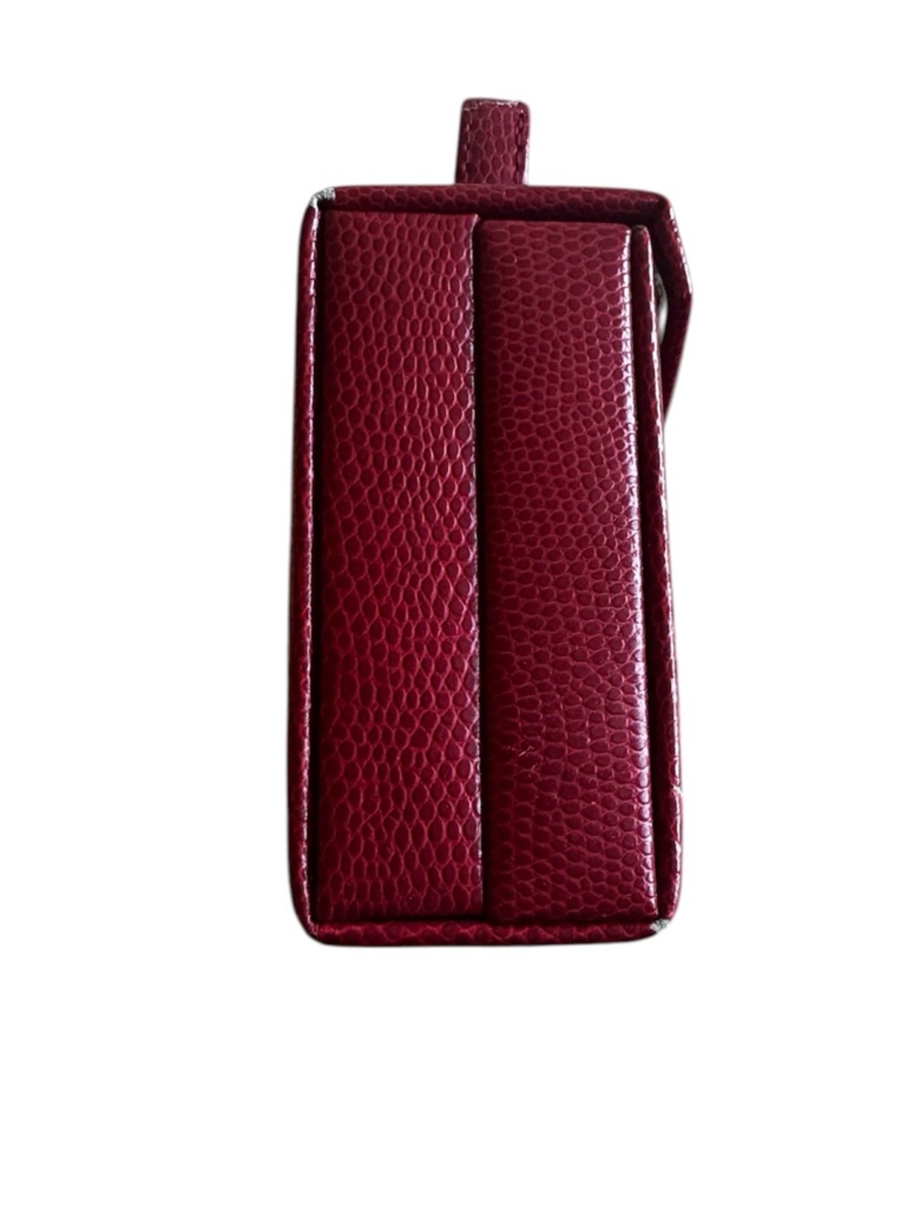 VINTAGE Burgundy Faux Textured Leather Foldout Travel Mini Jewelry Box - Picture 3 of 9